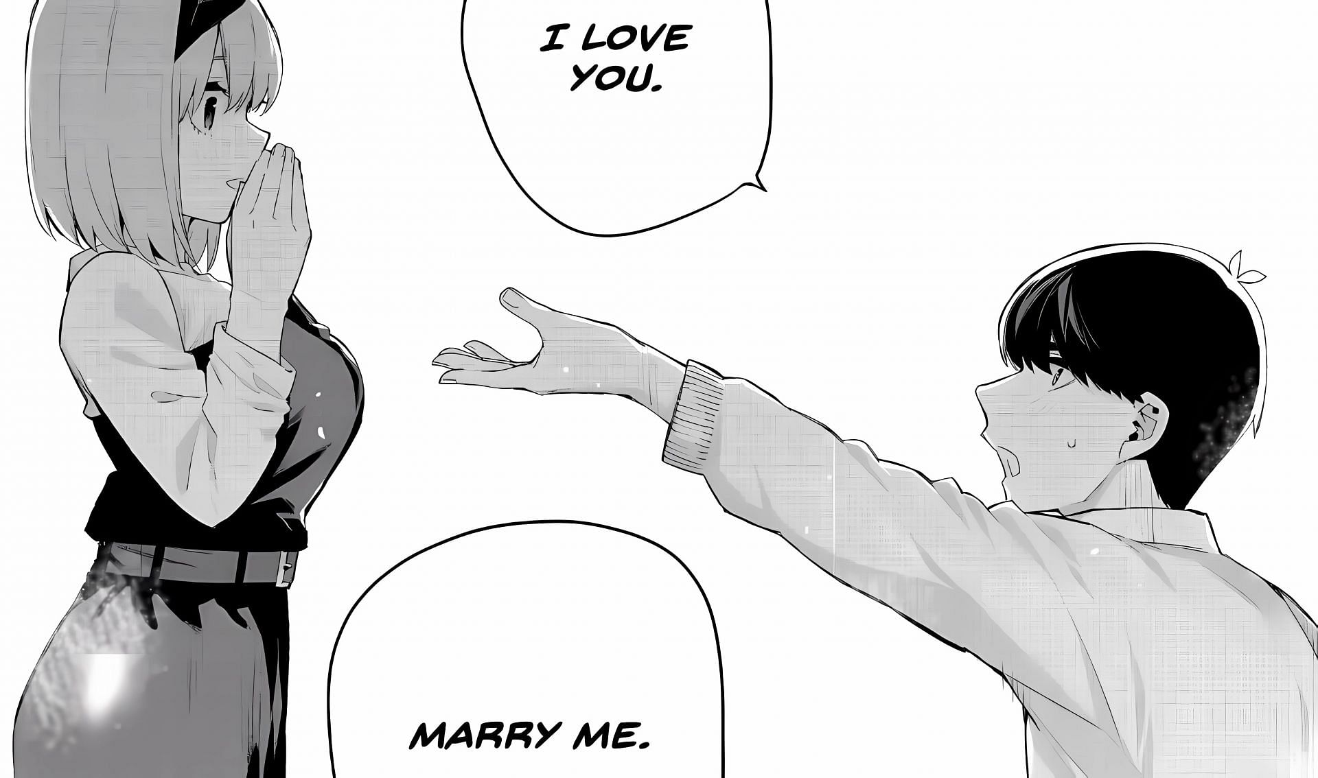 Uesugi proposing Yotsuba (Image via Kodansha)
